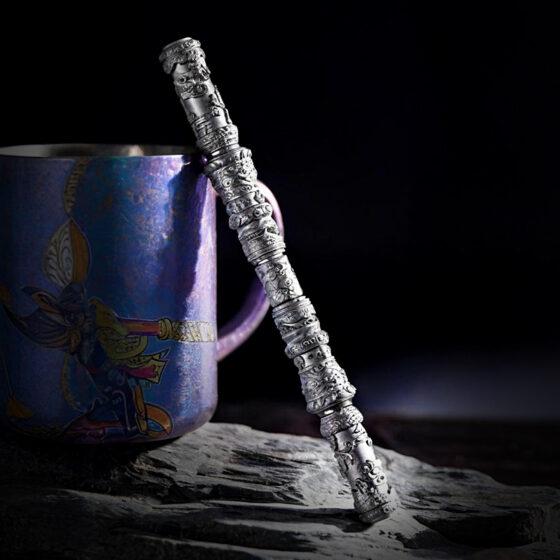 Titanium alloy precision carved gold hoop rod