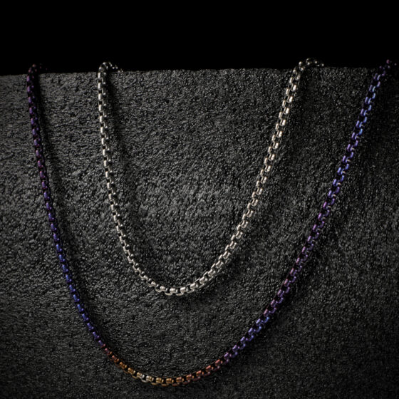 Necklace Titanium Square Bead Chain