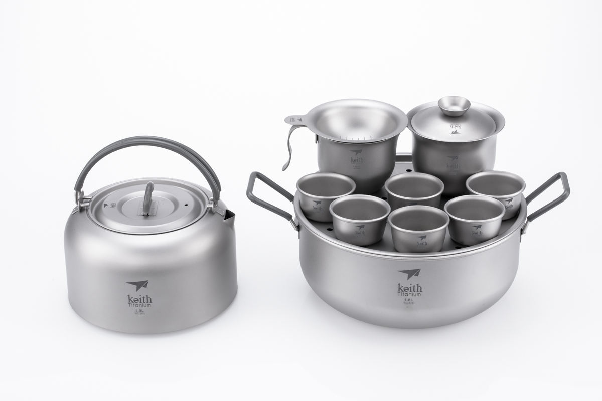 High-end titanium alloy tea set
