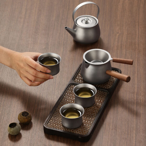 High-end titanium alloy tea set