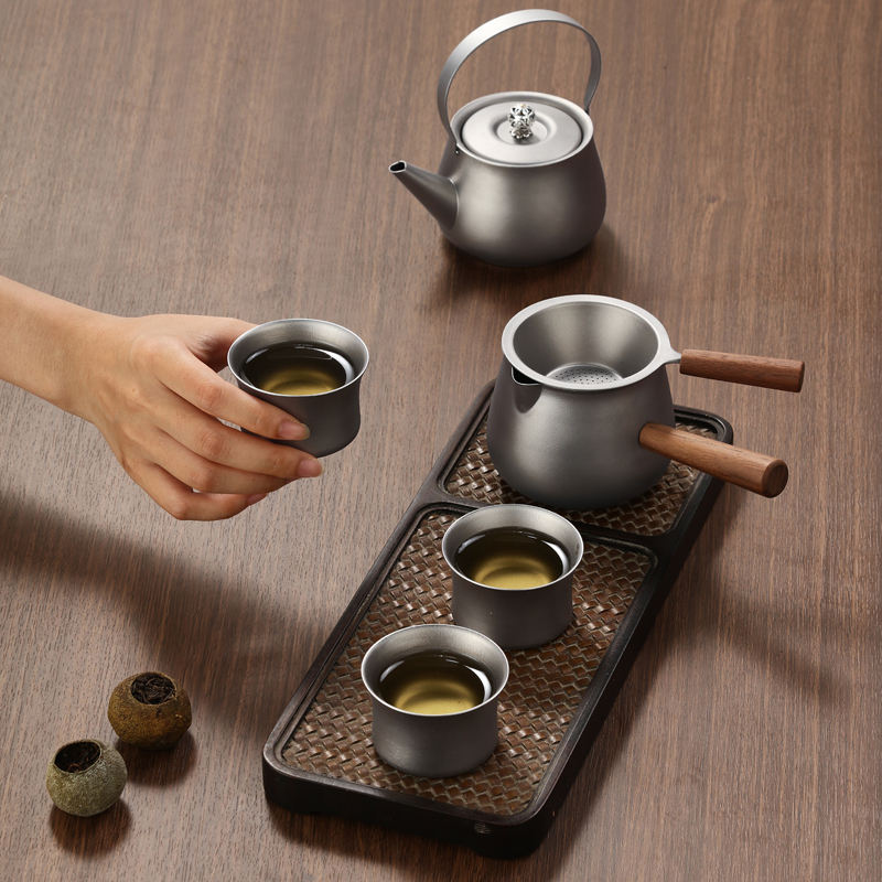 High-end titanium alloy tea set