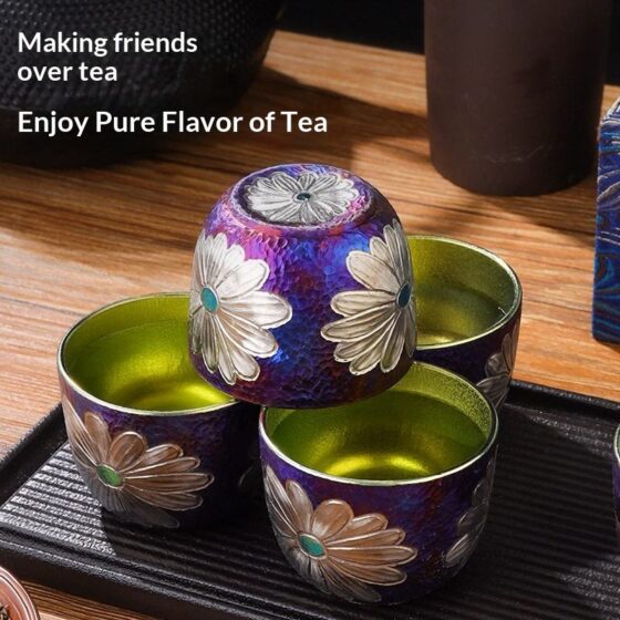 High-end titanium alloy tea set