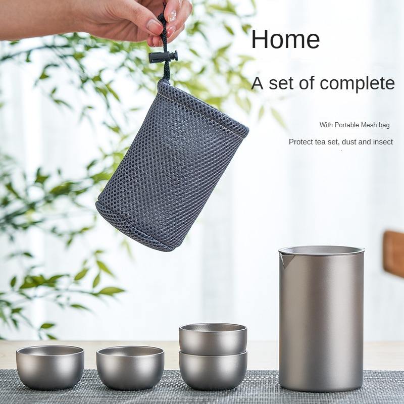 High-end titanium alloy tea set