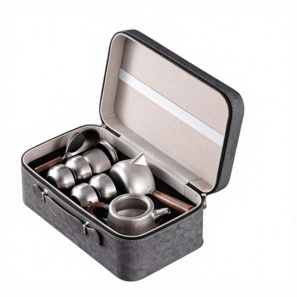High-end titanium alloy tea set